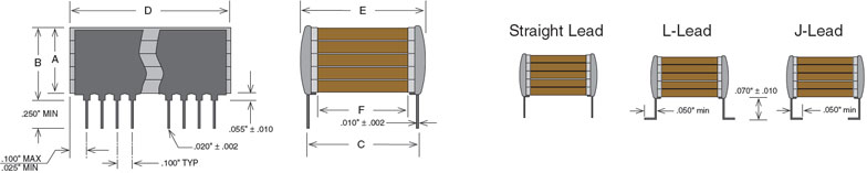 High Temperature Stacked Capacitors Mechanical Schematic