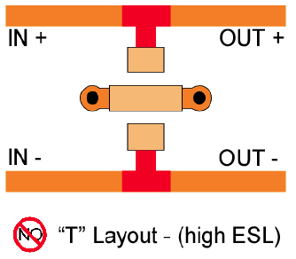 EMI Differential T layout (High ESL)