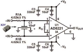 EMI Amplifier Input Filter diagram