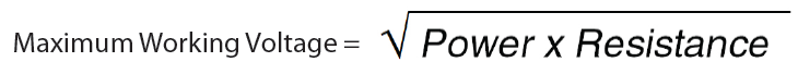Maximum Working Voltage equation