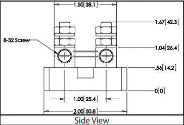 Size 2013 - DC Current Shunts Side View