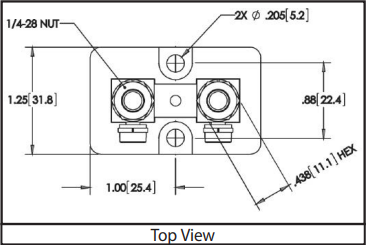 Size 2013 - DC Current Shunts Top View